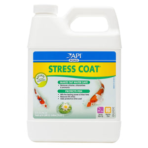 PondCare Stress Coat Plus Fish & Tap Water Conditioner for Ponds-Fish-Pond Care-32 oz (Treats 3,840 Gallons)-