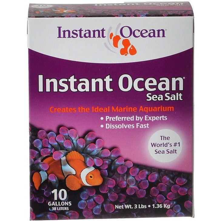 Instant Ocean Sea Salt for Marine Aquariums, Nitrate & Phosphate-Free-Fish-Instant Ocean-3 lbs (Treats 10 Gallons)-