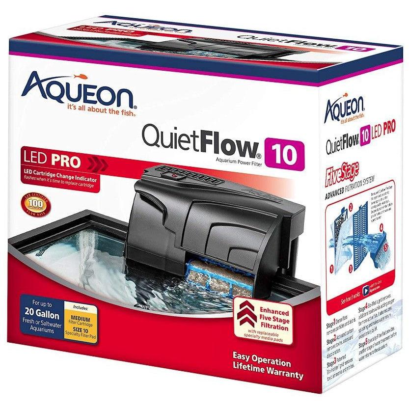 Aqueon QuietFlow LED Pro Power Filter-Fish-Aqueon-QuietFlow 10 (Aquariums up to 10 Gallons)-