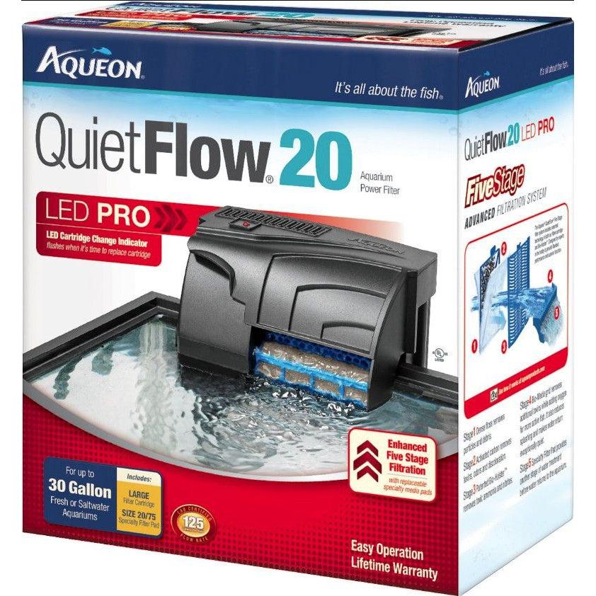 Aqueon QuietFlow LED Pro Power Filter-Fish-Aqueon-QuietFlow 20 (Aquariums up to 20 Gallons)-