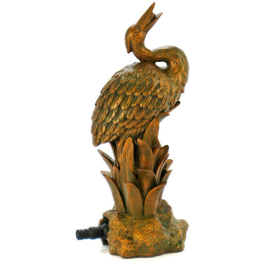 Beckett Crane Pond Spitting Statue-Fish-Beckett-5.5"L x 4.25"W x 11.5"H-