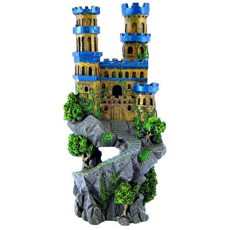 Blue Ribbon Medieval Castle-Fish-Blue Ribbon Pet Products-4.5"L x 5"W x 12"H-