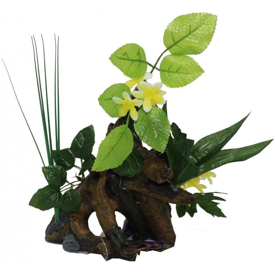 Blue Ribbon Chestnut with Plants Aquarium Ornament-Animals & Pet Supplies-BimBimPet-