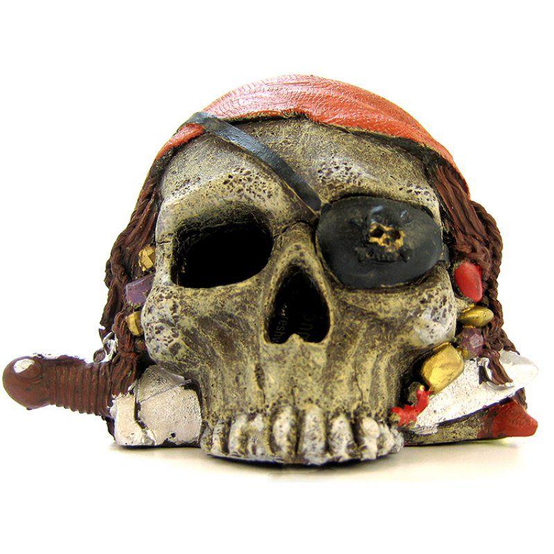 Blue Ribbon Pirate Skull Ornament-Fish-Blue Ribbon Pet Products-4" Tall-