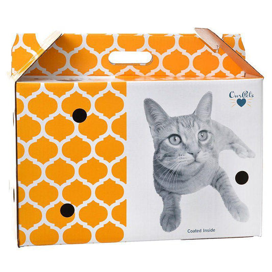 OurPets Cosmic Catnip Pet Shuttle Cardboard Carrier-Cat-OurPets-Small - 15.5"L x 10"W x 10.75"H-