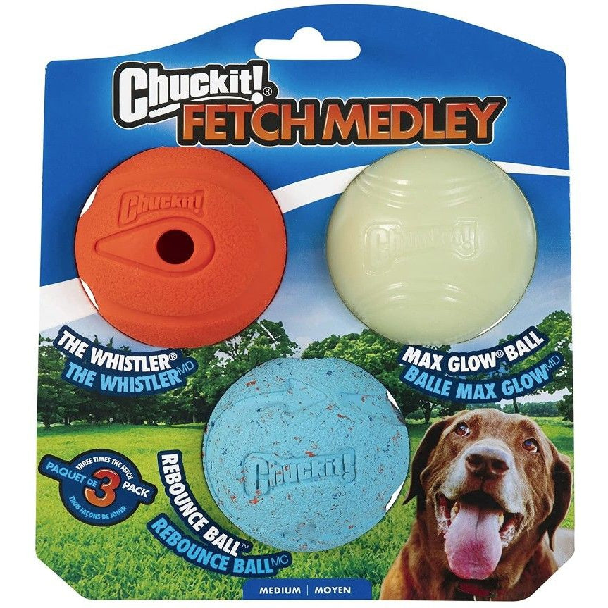 Chuckit Fetch Medley Balls-Dog-Chuckit!-Medium Ball - 2.25" Diameter (3 Pack)-