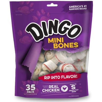 Dingo Meat in the Middle Rawhide Chew Bones-Dog-Dingo-Mini - 2.5" (35 Pack)-
