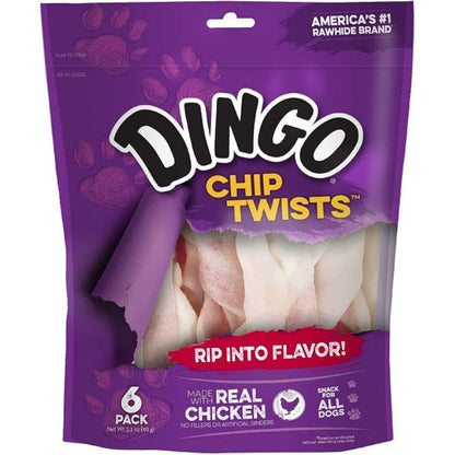 Dingo Chip Twists Meat & Rawhide Chew-Dog-Dingo-Small - 3.9 oz (6 Pack)-