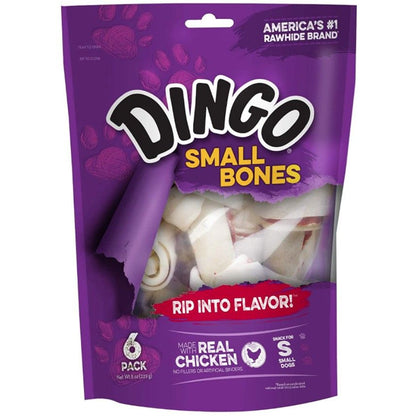 Dingo Meat in the Middle Rawhide Chew Bones-Dog-Dingo-Small - 4" (6 Pack)-