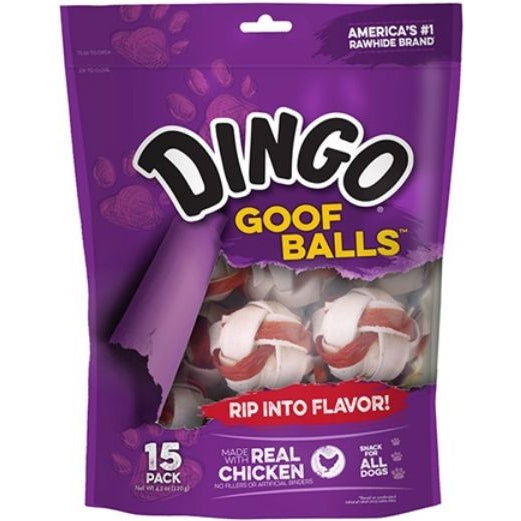 Dingo Goof Balls Chicken & Rawhide Chew-Dog-Dingo-Small - 1"(15 Pack)-