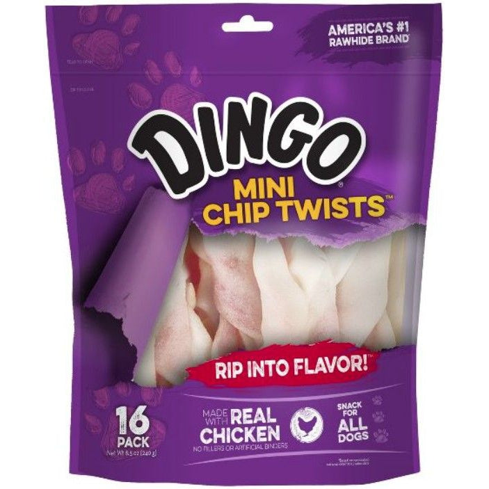 Dingo Chip Twists Meat & Rawhide Chew-Dog-Dingo-Regular 6" (16 Pack)-