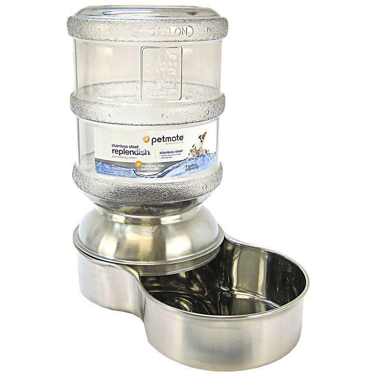 Petmate Replendish Stainless Steel Waterer-Dog-Petmate-1 Gallon-