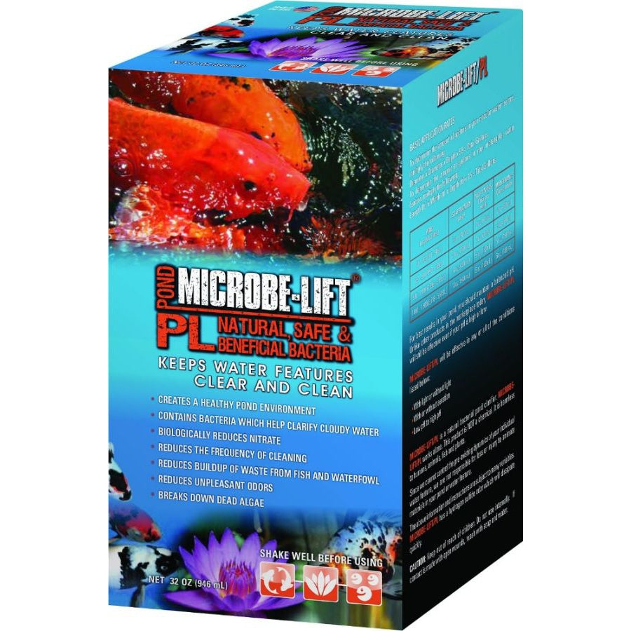 Microbe Lift PL Beneficial Bacteria for Ponds-Fish-Microbe-Lift-32 oz (Treats 11,356 Gallons)-