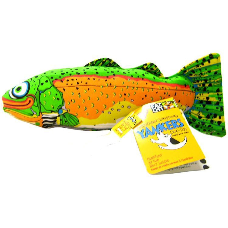 Fat Cat Classic Yankers Dog Toy - Assorted-Dog-Fat Cat-Trout (14"L x 5"W x 3"H)-