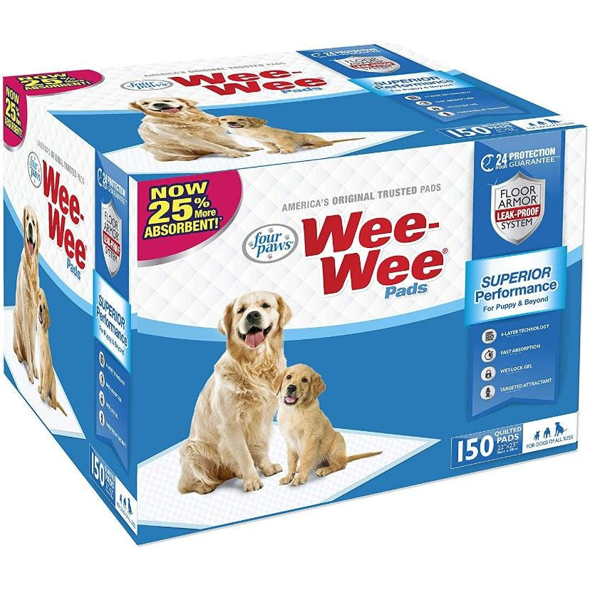 Four Paws Wee Wee Pads Original-Dog-Four Paws-150 Pack - Box (22" Long x 23" Wide)-