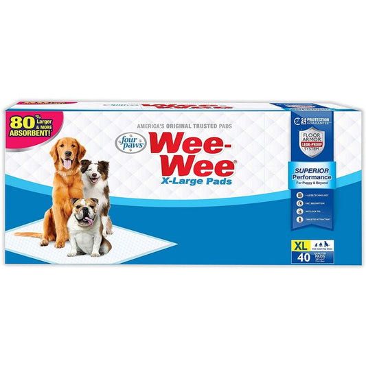 Four Paws X-Large Wee Wee Pads-Dog-Four Paws-40 Pack (28" Long x 30" Wide)-