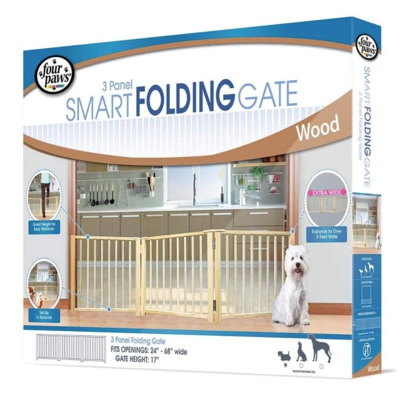 Four Paws Free Standing Gate for Small Pets-Dog-Four Paws-3 Panel (For openings 24"-64" Wide)-