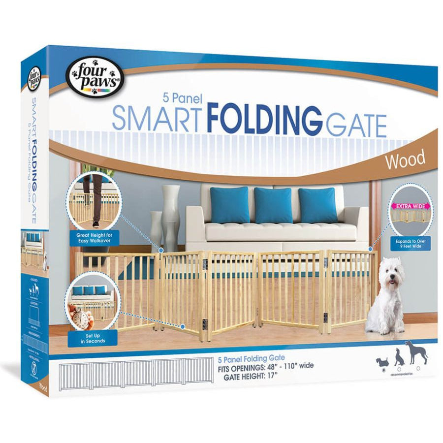 Four Paws Free Standing Gate for Small Pets-Dog-Four Paws-5 Panel (For openings 48"-110" Wide)-