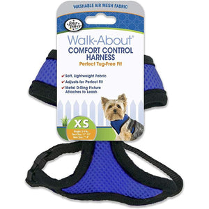 Four Paws Comfort Control Harness - Blue-Dog-Four Paws-X-Small - For Dogs 3-4 lbs (11"-13" Chest & 7"-8" Neck)-