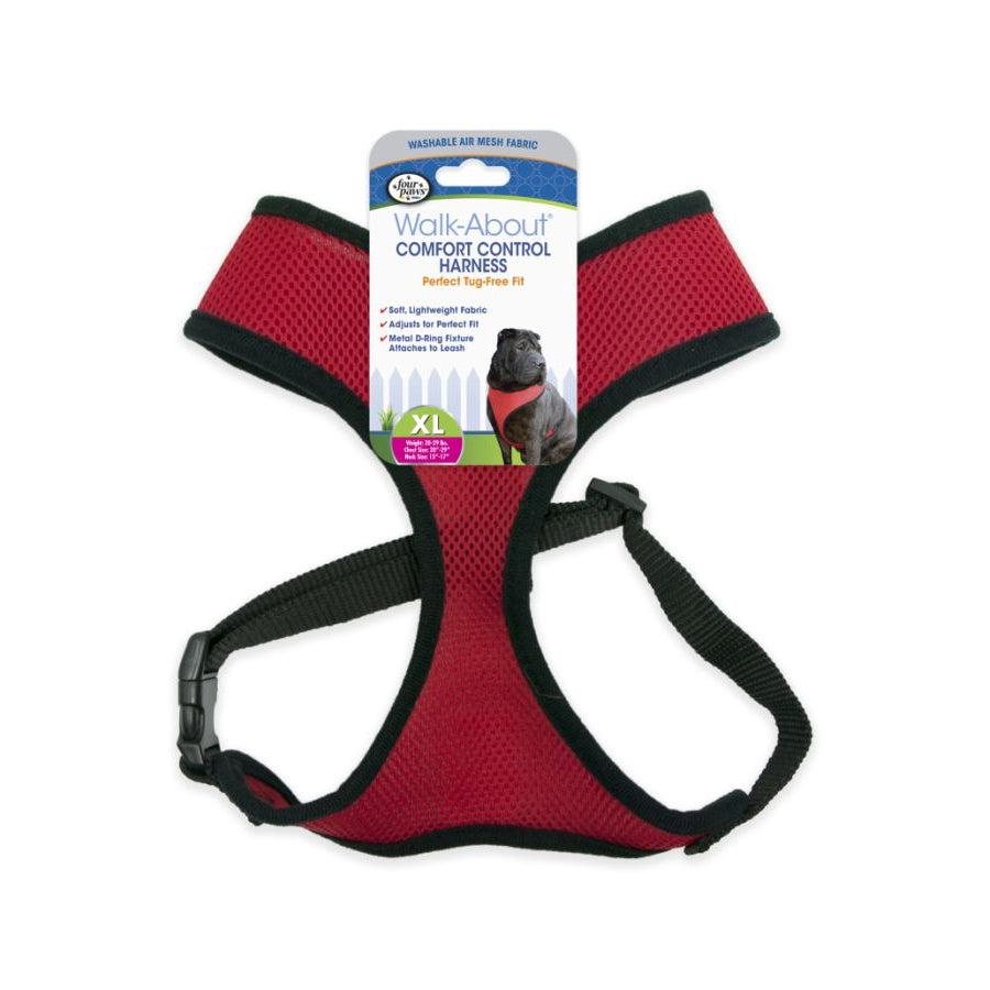 Four Paws Comfort Control Harness - Red-Dog-Four Paws-X-Large - For Dogs 29-29 lbs (20"-29" Chest & 15"-17" Neck)-