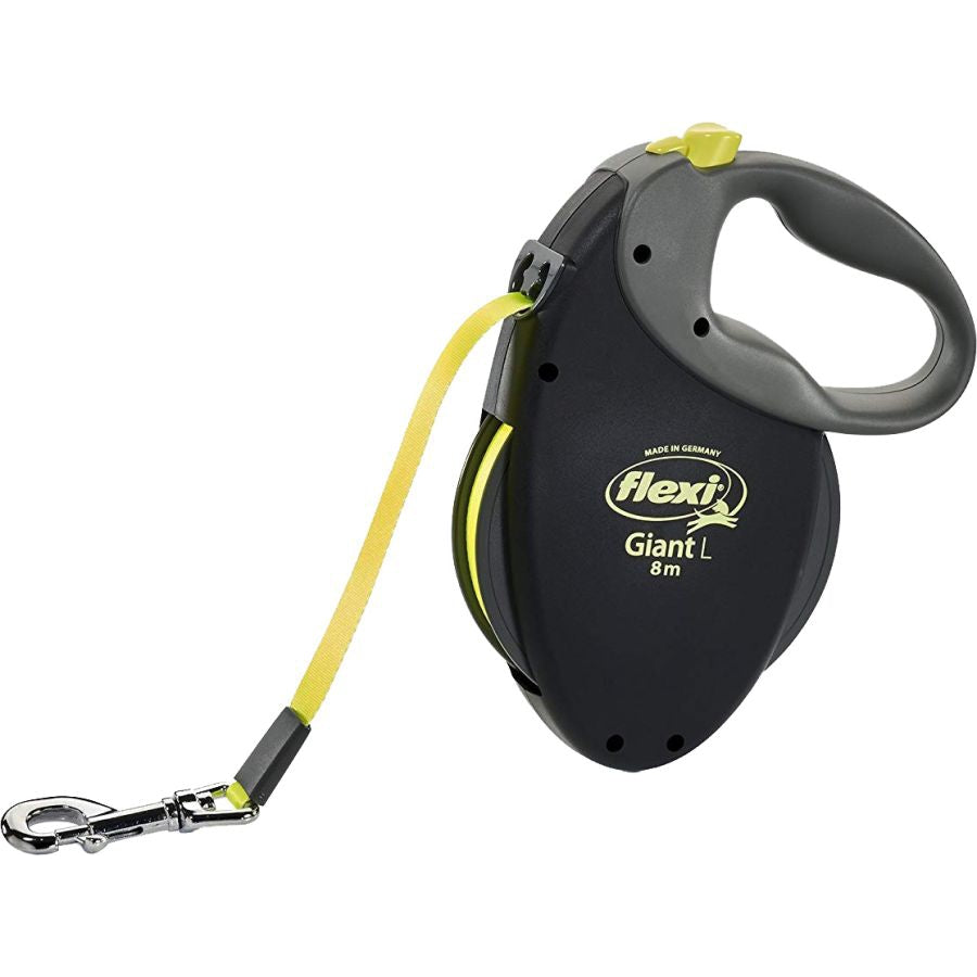 Flexi Giant Retractable Tape Dog Leash - Black / Neon-Dog-Flexi-Large - 26' Long Dogs up to 110 lbs-