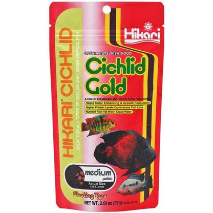 Hikari Cichlid Gold Color Enhancing Fish Food - Medium Pellet-Fish-Hikari-2 oz-