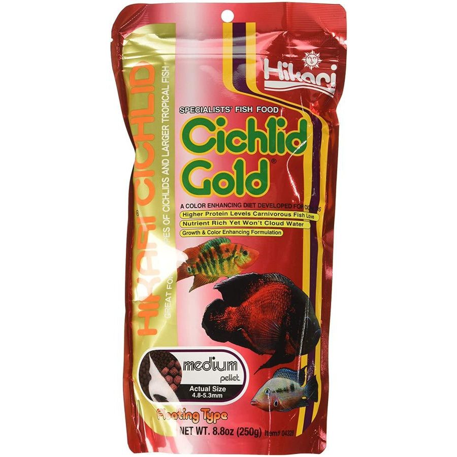 Hikari Cichlid Gold Color Enhancing Fish Food - Medium Pellet-Fish-Hikari-8.8 oz-