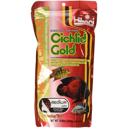 Hikari Cichlid Gold Color Enhancing Fish Food - Medium Pellet-Fish-Hikari-8.8 oz-