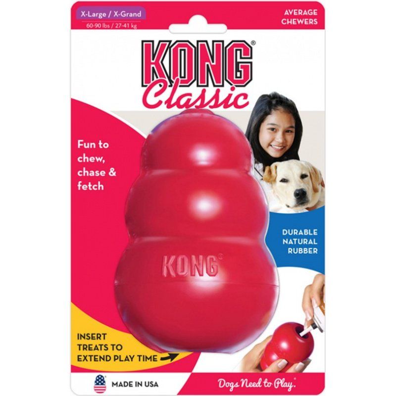 KONG Classic Dog Toy - Red-Dog-KONG-X-Large - Dogs 60-90 lbs (5" Tall x 1.25" Diameter)-