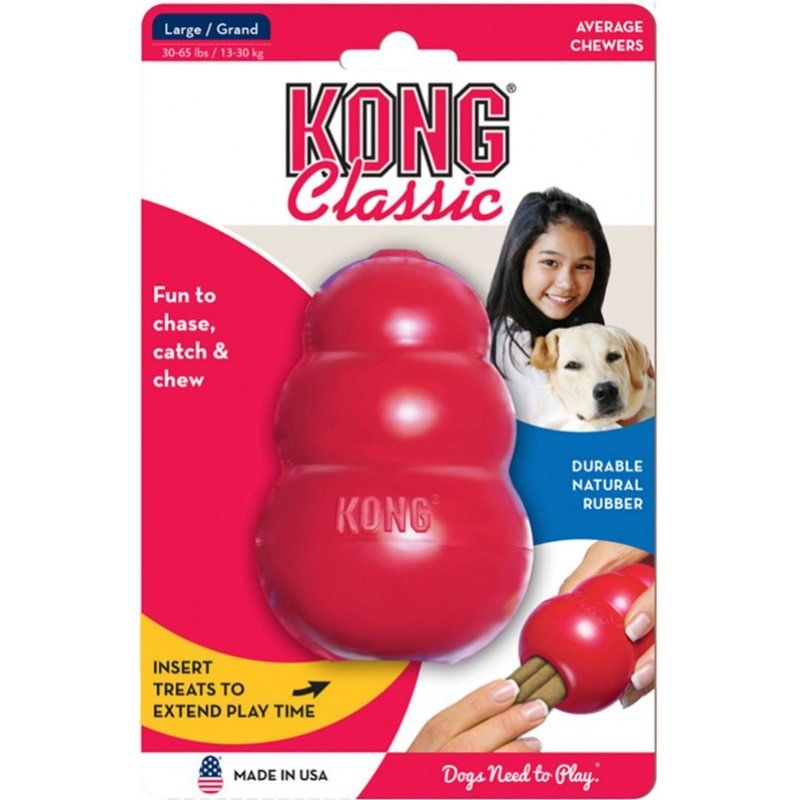 KONG Classic Dog Toy - Red-Dog-KONG-Large - Dogs 30-65 lbs (4" Tall x 1" Diameter)-