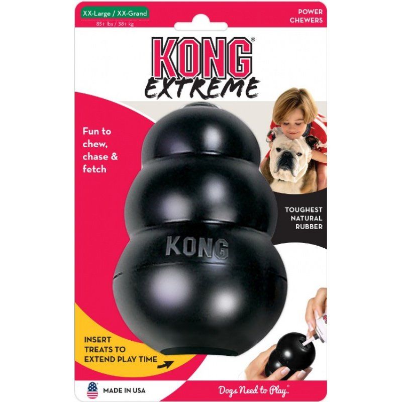 KONG Extreme KONG Dog Toy - Black-Dog-KONG-XX-Large - Dogs over 85 lbs (6" Tall x 1.5" Diameter)-