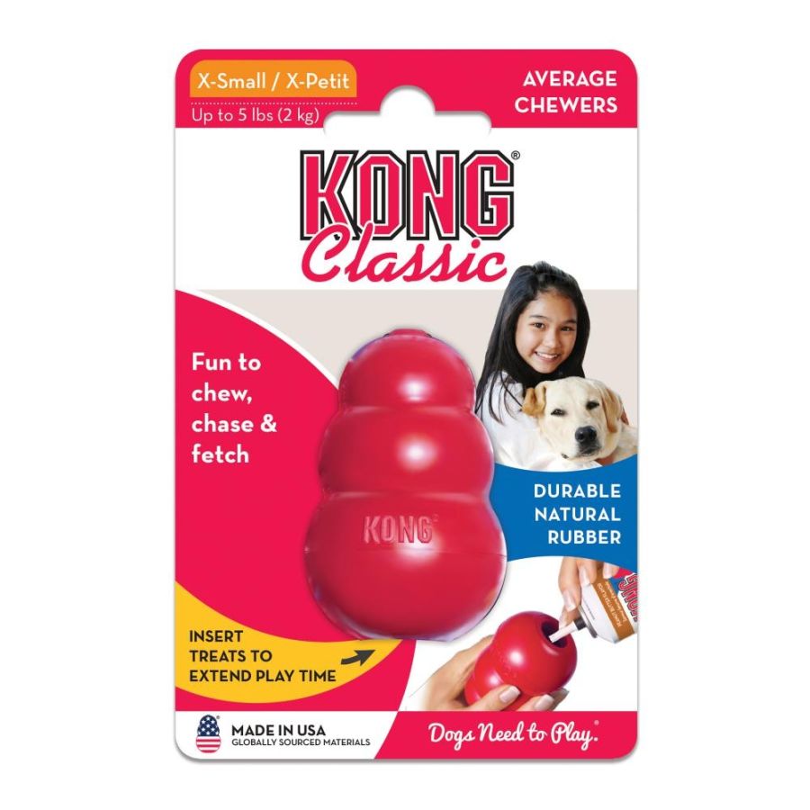 KONG Classic Dog Toy - Red-Dog-KONG-X-Small - Dogs up to 5 lbs (2.25" Tall x .5" Diameter)-