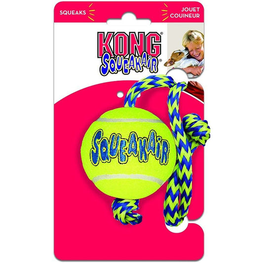 KONG Squeakers Tennis Ball with Rope-Dog-KONG-Medium-