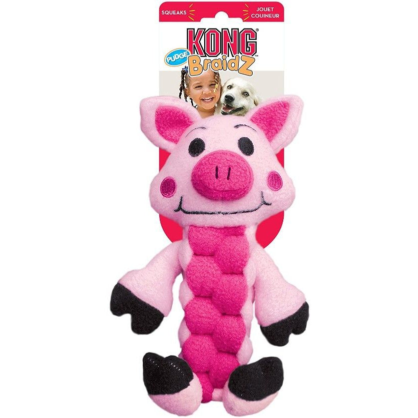 KONG Pudge Braidz - Pig-Dog-KONG-Medium/Large - 7.5" Long-