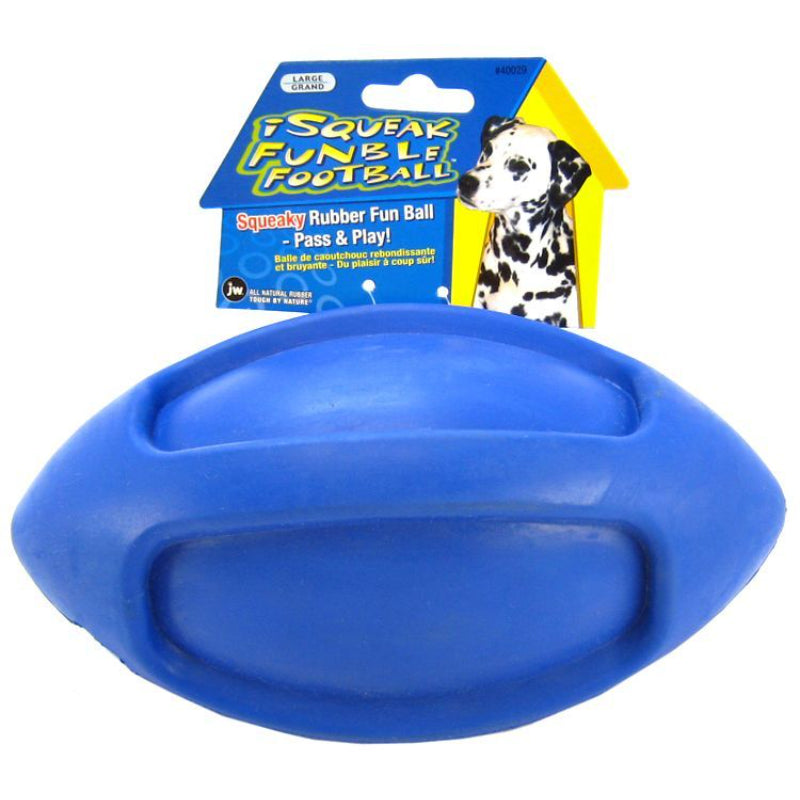 JW Pet iSqueak Funble Football Rubber Dog Toy-Animals & Pet Supplies-BimBimPet-