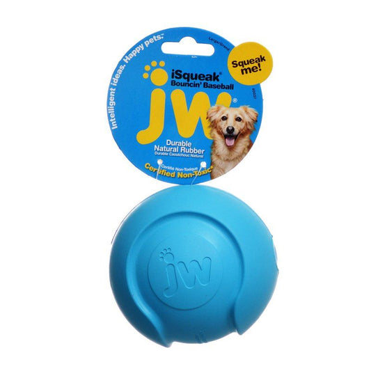 JW Pet iSqueak Bouncing Baseball Rubber Dog Toy-Dog-JW Pet-Large - 4" Diameter-