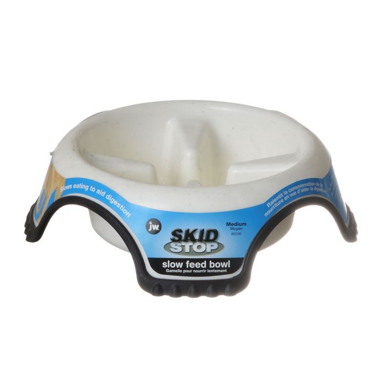 JW Pet Skid Stop Slow Feed Bowl-Dog-JW Pet-Medium - 8.5" Wide x 2.5" High (3.75 cups)-