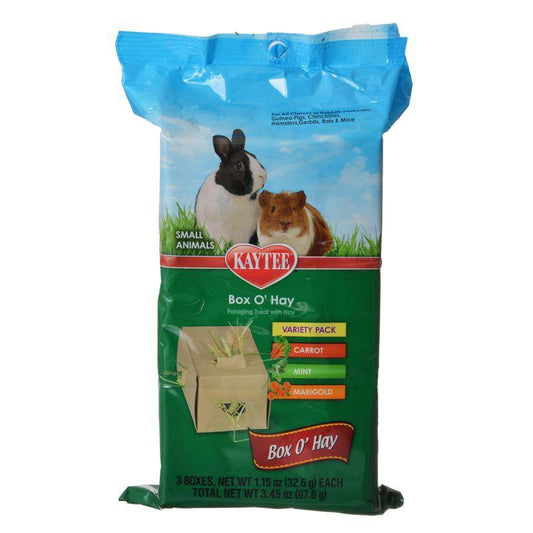 Kaytee Box 'O Hay Variety Pack - Carrot, Mint & Marigold-Small Pet-Kaytee-3.4 oz-