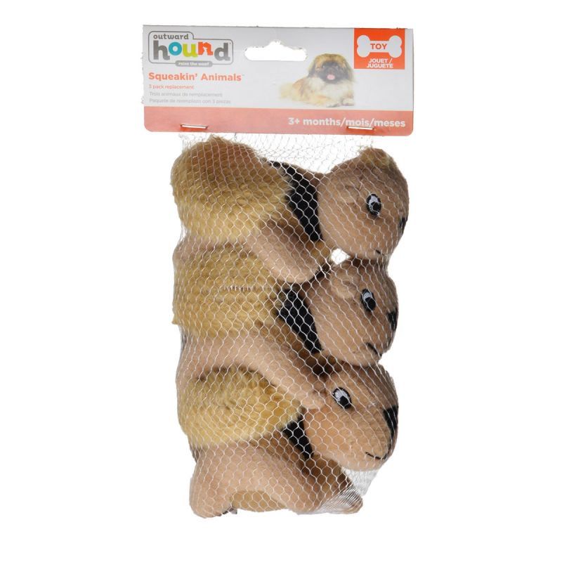 Plush Puppies Plush Squeakin' Animals - Squirrels-Animals & Pet Supplies-BimBimPet-