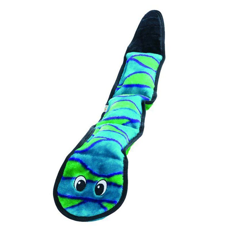 Invincibles Green & Black Squeaker Snake Dog Toy-Animals & Pet Supplies-BimBimPet-