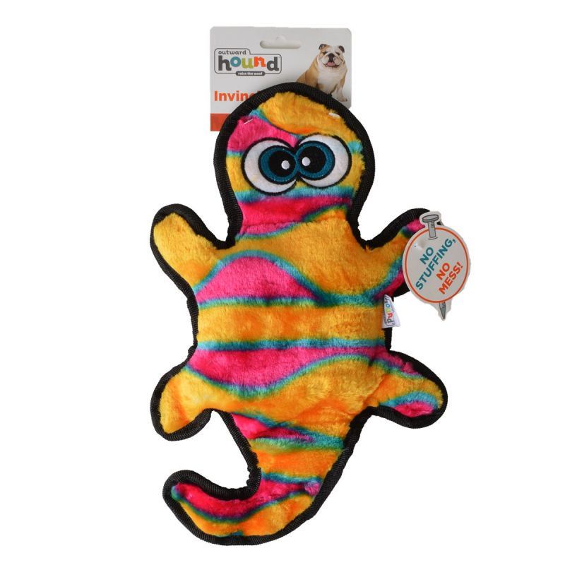 Invincibles Orange & Yellow Gecko Dog Toy-Animals & Pet Supplies-BimBimPet-