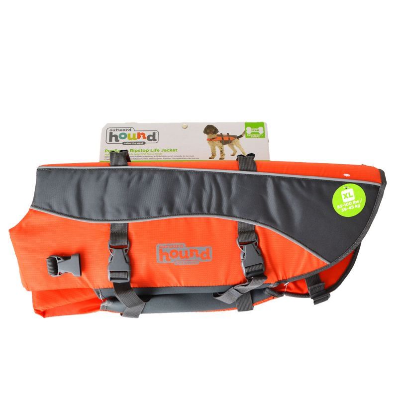 Outward Hound Pet Saver Life Jacket - Orange & Black-Dog-Outward Hound-X-large - Dogs over 70 lbs (Girth 31"-42")-