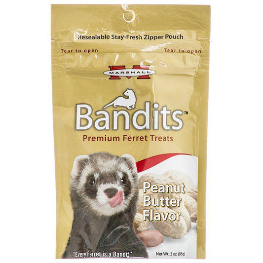 Marshall Bandits Premium Ferret Treats - Peanut Butter Flavor-Small Pet-Marshall-3 oz-