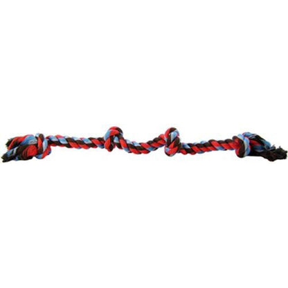 Flossy Chews Colored 4 Knot Tug Rope-Dog-Mammoth-Large (22" Long)-