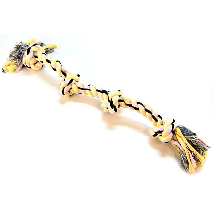 Flossy Chews Colored 4 Knot Tug Rope-Dog-Mammoth-X-Large (27" Long)-
