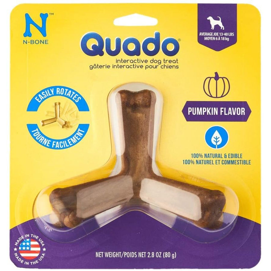 N-Bone Quado Interactive Dog Treat - Pumpkin Flavor-Dog-N-Bone-Average Joe (1 Pack)-