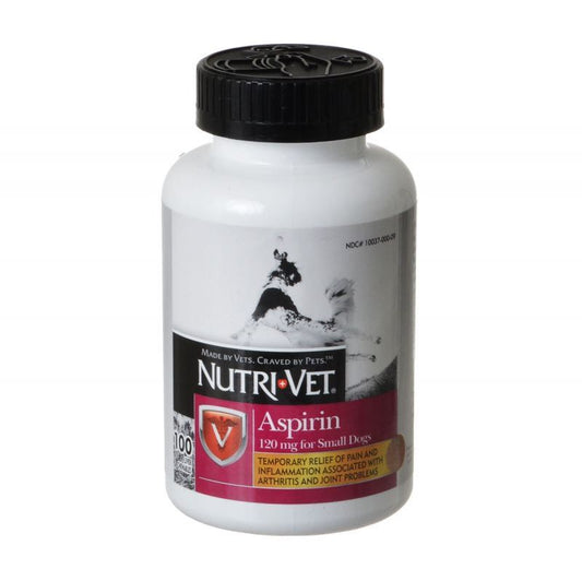 Nutri-Vet Aspirin for Dogs-Dog-Nutri-Vet-Small Dogs under 50 lbs - 100 Count (120 mg)-