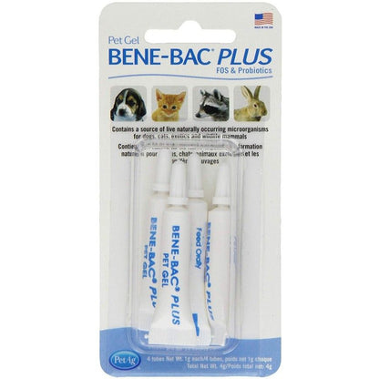 Pet Ag Bene-Bac Plus FOS & Probiotics Pet Gel-Dog-Pet Ag-4 Grams (4 x 1 Gram Tubes)-