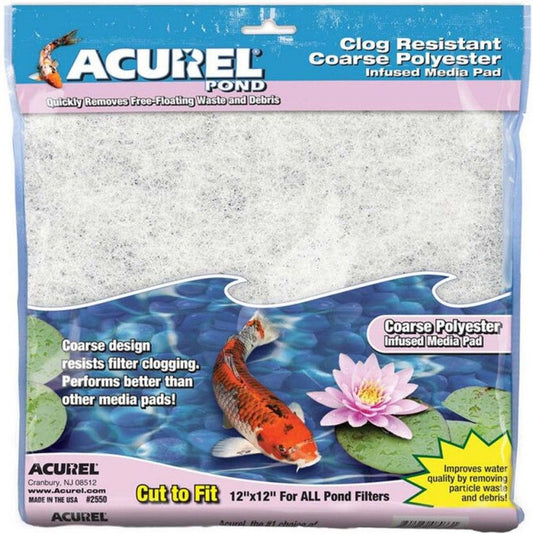 Acurel Coarse Polyester Media Pad - Pond-Fish-Acurel-For 12" Long x 12" Wide Pond Filters-