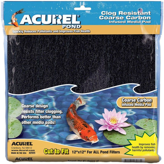 Acurel Coarse Carbon Infused Media Pad - Pond-Fish-Acurel-For 12" Long x 12" Wide Pond Filters-